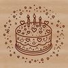 Birthday Cake with Love Hearts Design A colorful birthday cake with love hearts design, perfect for a special celebration.
