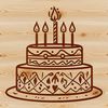 A colorful cake with candles on top, perfect for celebrating a special birthday.
