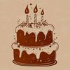 A colorful birthday cake designed with vector graphics for digital cutting machines and crafting.