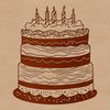 Sweet Birthday Vector Design A colorful illustration of a birthday cake with candles and decorations, ideal for vector design and print.