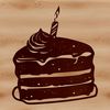 A traditional birthday cake design featuring multiple tiers and candles.