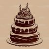 Birthday Treat SVG Design A vector design of a traditional birthday cake with frosting and sprinkles.