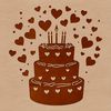 Love Heart Birthday Cake Design A colorful cake design featuring love hearts, ideal for crafting and DIY projects.