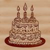 Birthday Cake Design Element A design element featuring a layered birthday cake with decorative frosting.