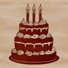 Whimsical Cake Design for Decoration A colorful illustration of a birthday cake with candles, suitable for decoration and design projects.