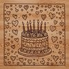 Sweet Celebration SVG Clip Art Design A colorful birthday cake decorated with love hearts and candles, perfect for a special celebration.
