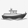 Free Line Art Boat Illustration A simple line art illustration of a boat in vector format.