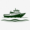 Simple Boat SVG Design A simple outline illustration of a boat in vector format.