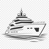 Boat Silhouette Vector Cut File Vector illustration of a boat designed for digital cutting machines like Cricut or laser cutters.