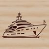 Scalable Boat Vector Graphic A detailed, scalable illustration of a yacht with intricate design elements.