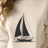 Simple Clip Art Boat Design A simple line art illustration of a boat designed as a vector graphic for digital use.
