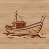 Hand-Drawn Sailboat Vector Design A hand-drawn illustration of a sailboat in vector format, suitable for cutting machine stencils or laser engraving.
