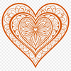 Beautiful Geometric Love Heart Design An SVG vector art illustration of a love heart surrounded by intricate patterns in a geometric mandala style.