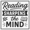 An illustration of a person reading a book with inspirational quotes.