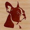 Vector Dog Head Portrait A high-quality vector illustration of a Boston Terrier dog's head.