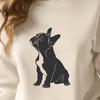 An SVG graphic of a friendly Boston Terrier sitting on its hind legs.