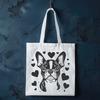 Boston Terrier breed silhouette with stylized heart accents.