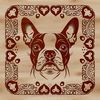 Boston Terrier Illustration with Ornate Design A simple illustration of a Boston Terrier's head with an ornate design.