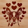 Sweet Boston Terrier Portrait A vector illustration of a smiling Boston Terrier's head with heart-shaped eyes and mouth.