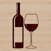 A minimalist vector design depicting a bottle of wine.