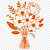 Beautiful Flower Bouquet SVG Design An elegant floral design featuring a bunch of flowers tied together with a ribbon or stem.
