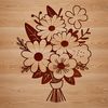 Whimsical Flower Cluster A colorful bouquet of flowers arranged in a decorative shape, suitable for vector designs.