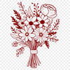 Beautiful Floral Bouquet SVG A delicate floral bouquet composed of various flowers, perfect for wedding decorations or Mother's Day gifts.