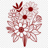 Beautiful Floral Bouquet with Ribbon A floral pattern featuring a collection of flowers tied together with a ribbon.