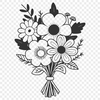 Beautiful Wedding Bouquet Illustration An illustration of a wedding-style floral bouquet in a vector format.