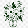 Vibrant Bouquet Design Clip Art A colorful bouquet of flowers in a variety of shapes and sizes, perfect for floral designs and wedding decorations.