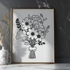 Digital Flower Bouquet Vector Art A high-quality digital bouquet of flowers designed as a vector art, suitable for various crafting projects.