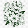 Customizable Flower Bouquet Design A colorful bouquet of flowers in various shapes and sizes, ideal for digital applications.
