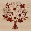 Bouquet Blooms in Color A stylized bouquet of flowers made up of various blooms in different colors and arrangements.