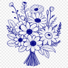 Stylized Flower Garland SVG A stylized bouquet of blooming flowers for decorative purposes.