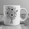 Floral Interconnected Design Template An intricate design of interconnected flowers, ideal as a vector template for cutting machines like Cricut or laser cutters.