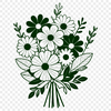 Beautiful Floral Arrangement SVG Clip Art A vibrant bouquet of flowers arranged in a decorative style.