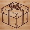 Wood Box Illustration A simple 3D box shape made from wood, ideal for Christmas presents or birthday gifts.