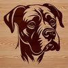 Beautiful Boxer Breed Design Vector A detailed illustration of a Boxer dog's head, suitable for various designs and crafts.