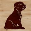 A vector illustration of a seated Boxer breed dog.