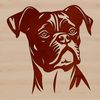 Free SVG Clip Art Dog Head Silhouette An SVG vector image of a Boxer breed dog, ideal for graphic design projects and digital artwork.