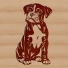 Adorable Boxer Breed Vector Clip Art A seated dog breed with a distinctive short coat and wrinkled face, suitable for personal or commercial vector art designs.