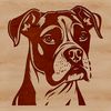 Adorable Boxer Dog Face Graphic A graphic illustration of a Boxer dog's head with distinct facial features.