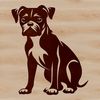 Boxer Breed Dog Illustration Vector Art A sitting dog breed illustration, specifically a Boxer, designed as vector art.