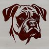 Canine Face Illustration in Vector Format A high-quality SVG image of a Boxer's face, ideal for use in digital design projects and craft templates.