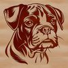 Boxer Dog Portrait Vector Illustration A high-quality illustration of a Boxer dog's head, suitable for vector graphics and digital design projects.