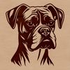 Beautiful Boxer Dog Clip Art SVG A simple outline drawing of a boxer dog's face designed as clip art.