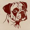 Boxer Head Silhouette Vector A detailed vector graphic of a boxer's facial features, suitable for various design applications.