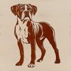 Boxer Breed Dog Illustration A digital illustration of a standing dog breed known as a Boxer.