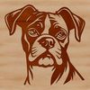 Stylized Animal Portrait Vector Art A stylized illustration of a Boxer dog's head, suitable for vector graphics and cutting machine designs.