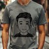 Casual Kid Outline Illustration A young boy in a casual outfit, suitable as a vector graphic design element.